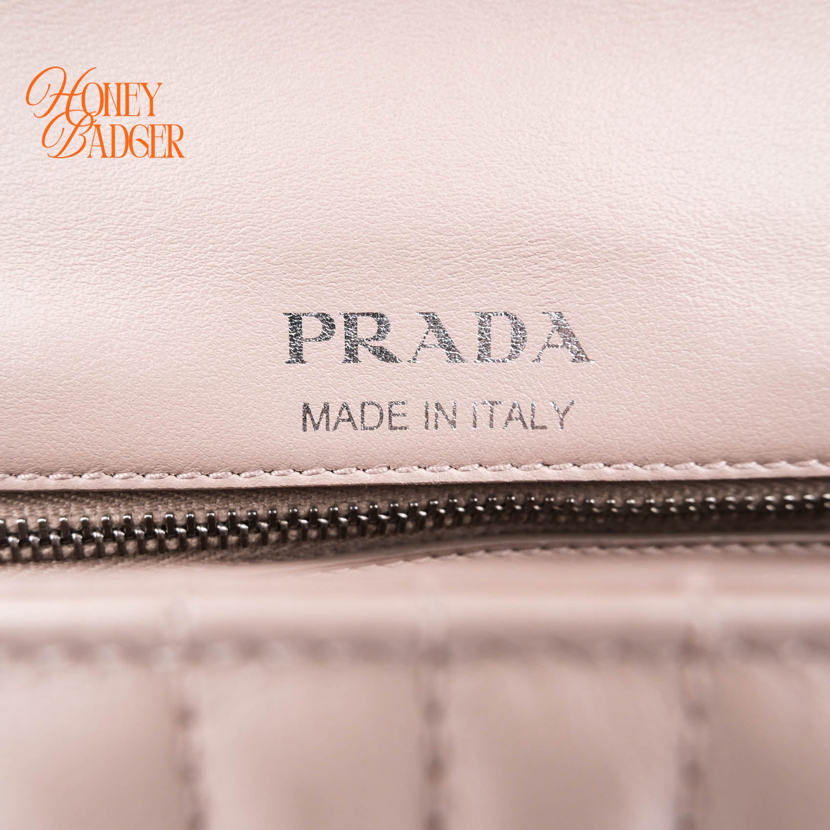 Prada Diagramme Large Chain Shoulder Bag Cipria Pink Leather Silver Hardware 1BD201