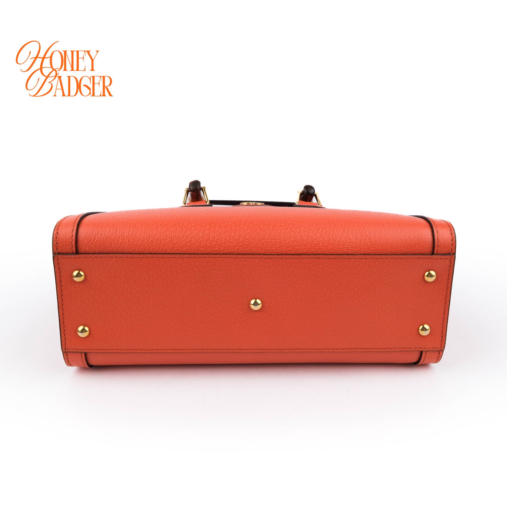 Gucci Diana Mini Tote Bag Bamboo Orange Leather Gold Hardware 2WAY 655661
