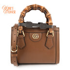 Gucci Diana Mini Leather Brown Rank S