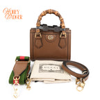 Gucci Diana Mini Leather Brown Rank S