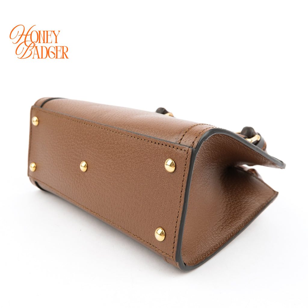 Gucci Diana Mini Leather Brown Rank S