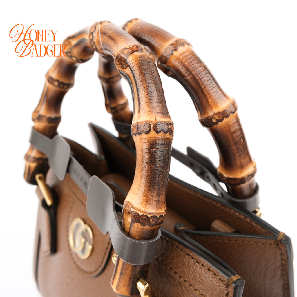 Gucci Diana Mini Leather Brown Rank S