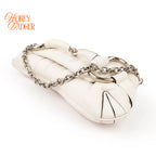 Gucci Horsebit Chain Medium Shoulder Bag White Leather Gold Hardware 764255