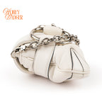 Gucci Horsebit Chain Medium Shoulder Bag White Leather Gold Hardware 764255