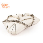 Gucci Horsebit Chain Medium Shoulder Bag White Leather Gold Hardware 764255