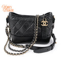 Chanel Gabrielle Small Hobo Bag A91810 Black Aged Calfskin Mixed Hardware Chain Crossbody