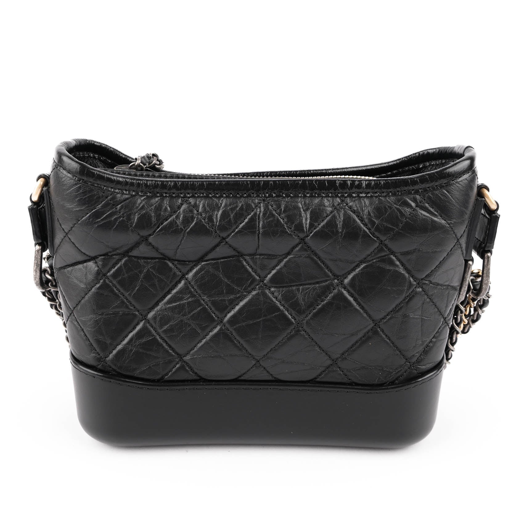 Chanel Gabrielle Small Hobo Bag A91810 Black Aged Calfskin Mixed Hardware Chain Crossbody