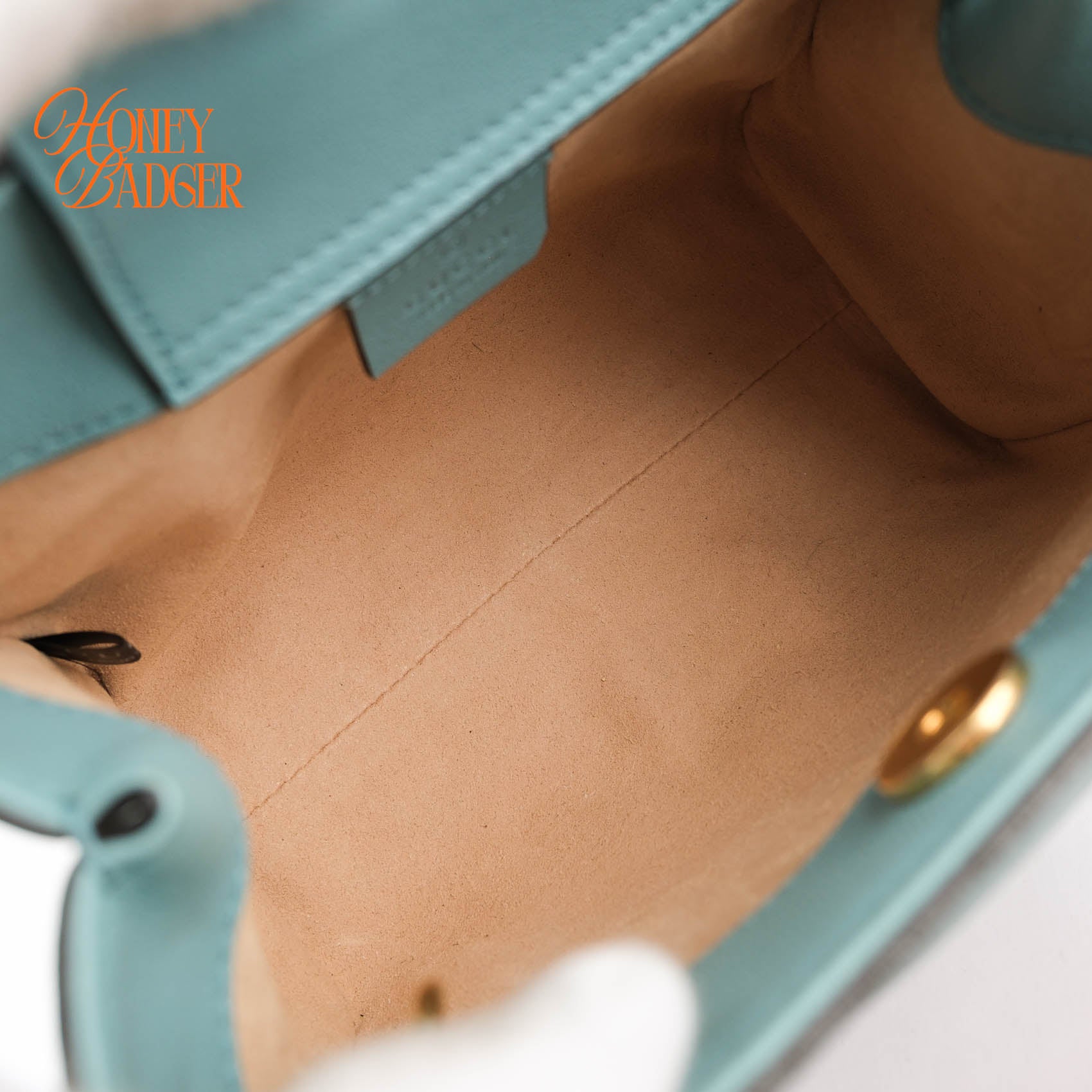 Gucci Diana Mini Tote Bag Light Blue Smooth Leather Bamboo Gold Hardware 655661