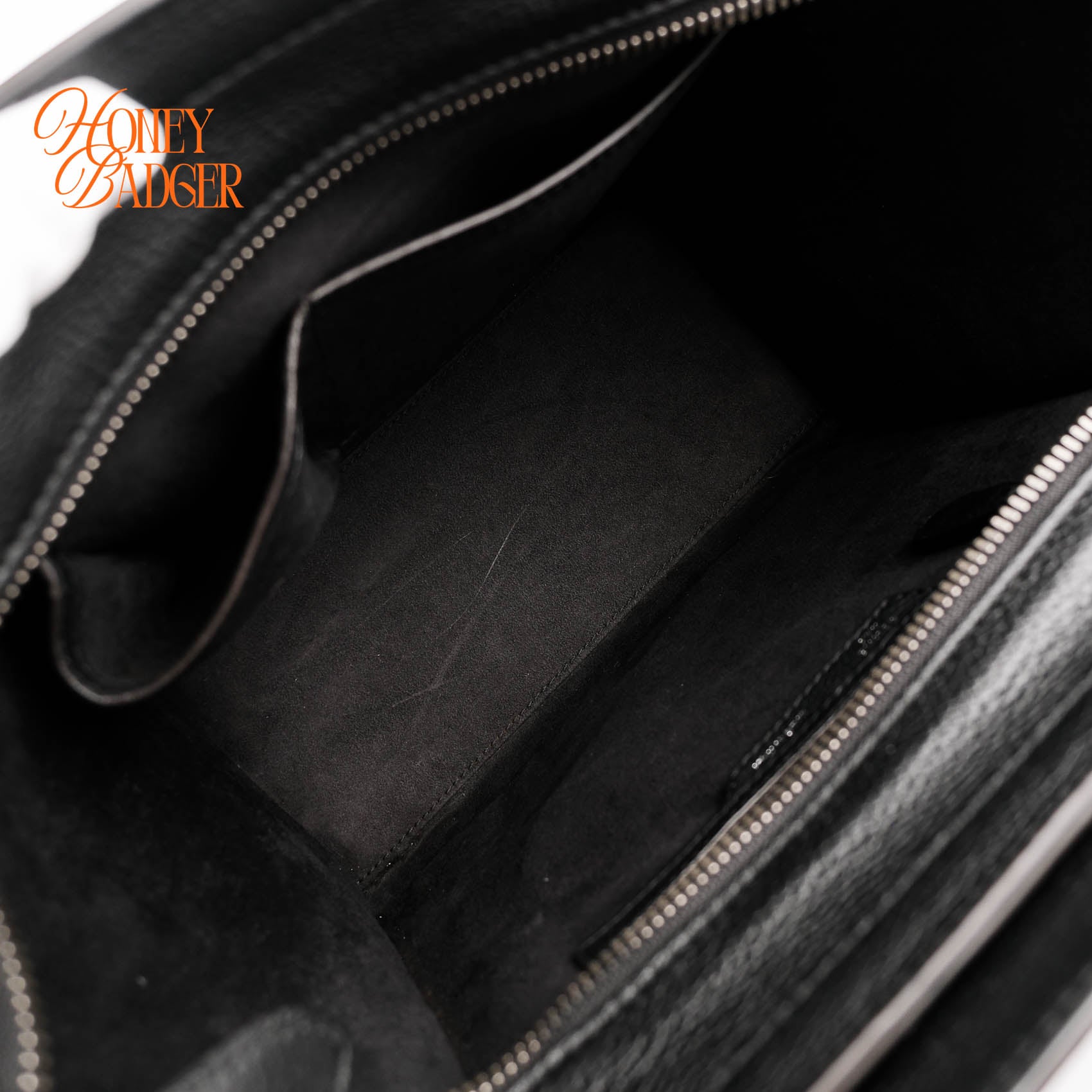Celine Luggage Micro Tote Bag Black Grained Drummed Calfskin Silver Hardware 167793DRU