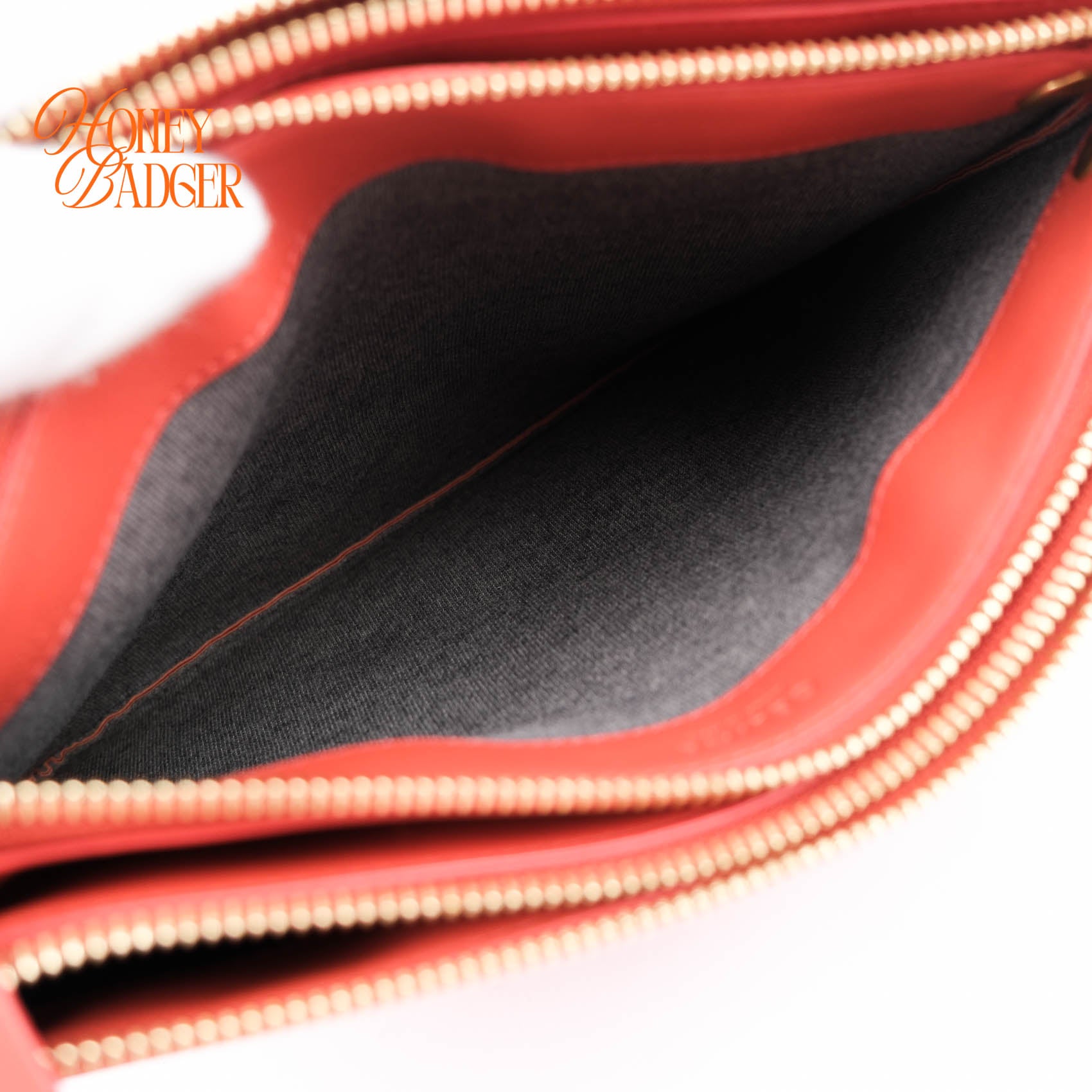 Celine Medium Trio 3-Pouches Crossbody Bag Orange Smooth Leather Gold Hardware
