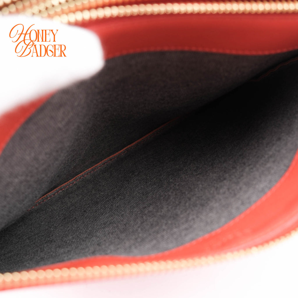 Celine Medium Trio 3-Pouches Crossbody Bag Orange Smooth Leather Gold Hardware