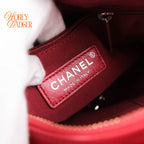 Chanel Gabrielle Small Hobo Bag Bordeaux Pink Tweed Graphic Patch Leather