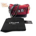 Chanel Gabrielle Small Hobo Bag Bordeaux Pink Tweed Graphic Patch Leather