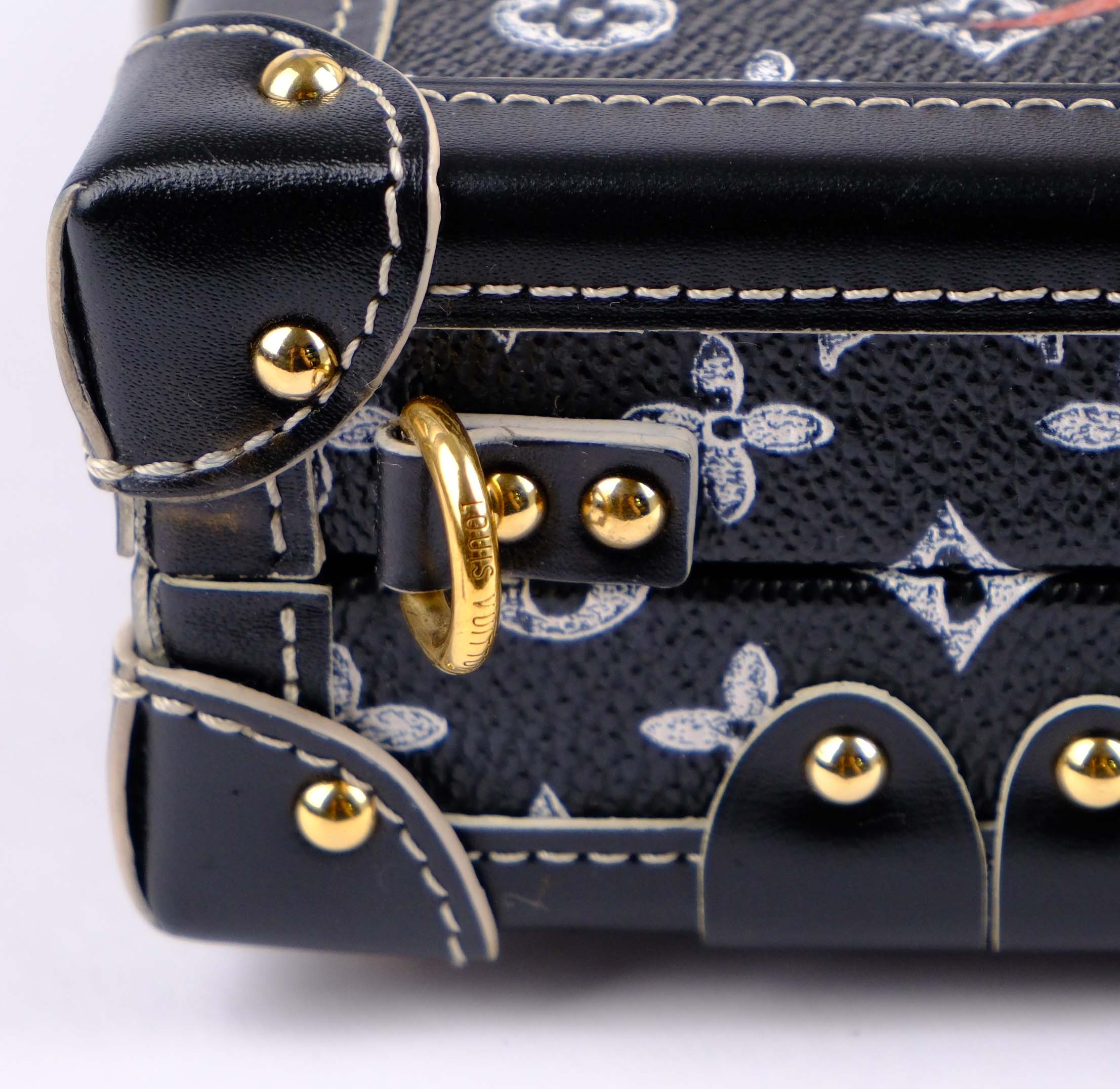 Louis Vuitton Black Catgram Transformed Monogram Petite Malle Trunk Bag - M44437 Rare Collector's Piece