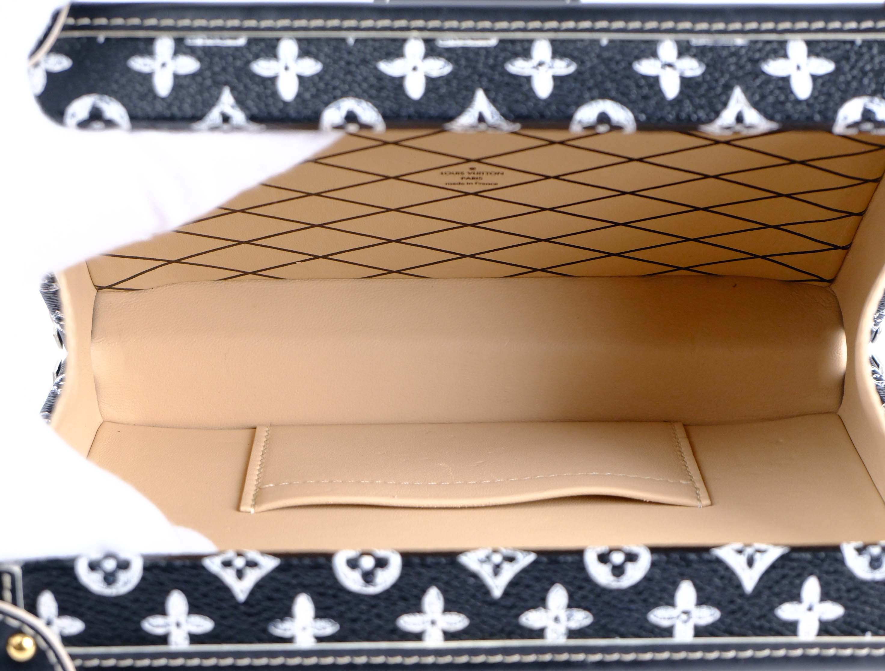 Louis Vuitton Black Catgram Transformed Monogram Petite Malle Trunk Bag - M44437 Rare Collector's Piece