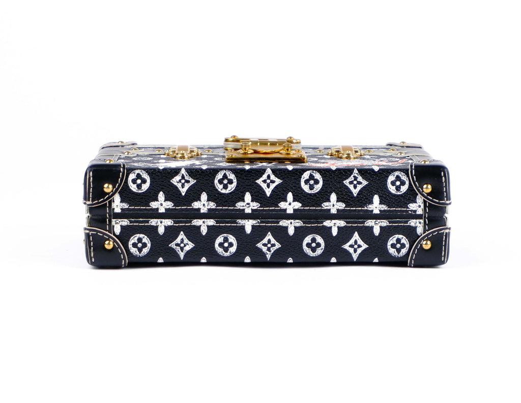 Louis Vuitton Black Catgram Transformed Monogram Petite Malle Trunk Bag - M44437 Rare Collector's Piece