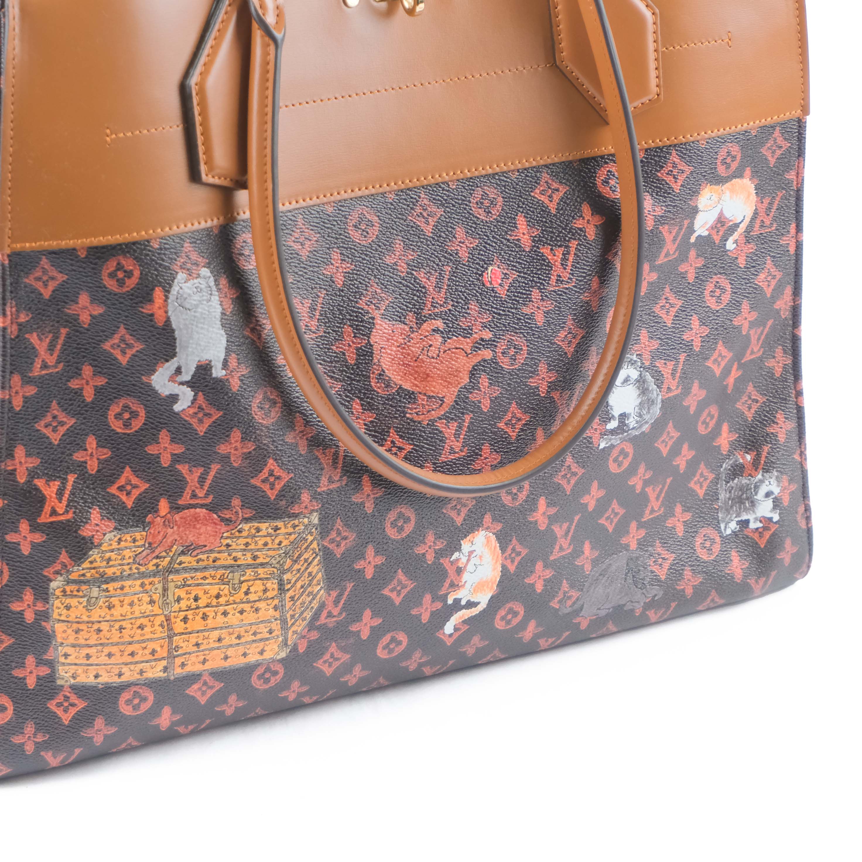 Louis Vuitton City Steamer XXL Catgram Monogram Tote Bag - M44433 Limited Edition Travel Bag(Includes Matching Pouch)