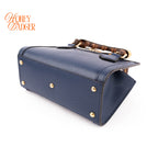 Gucci Diana Mini Tote Bag Navy Blue Leather Bamboo Gold Hardware 655661