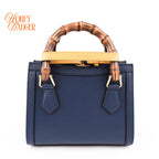 Gucci Diana Mini Tote Bag Navy Blue Leather Bamboo Gold Hardware 655661