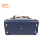 Gucci Diana Mini Tote Bag Navy Blue Leather Bamboo Gold Hardware 655661