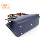 Gucci Diana Mini Tote Bag Navy Blue Leather Bamboo Gold Hardware 655661