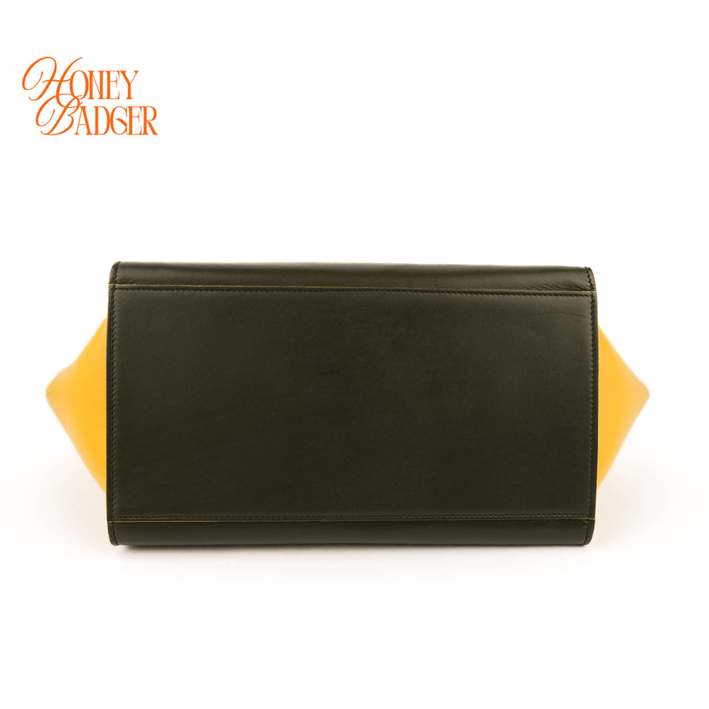 Celine Trapeze Medium Bag Rare Philo-Era Tricolor Olive Yellow Black 2WAY