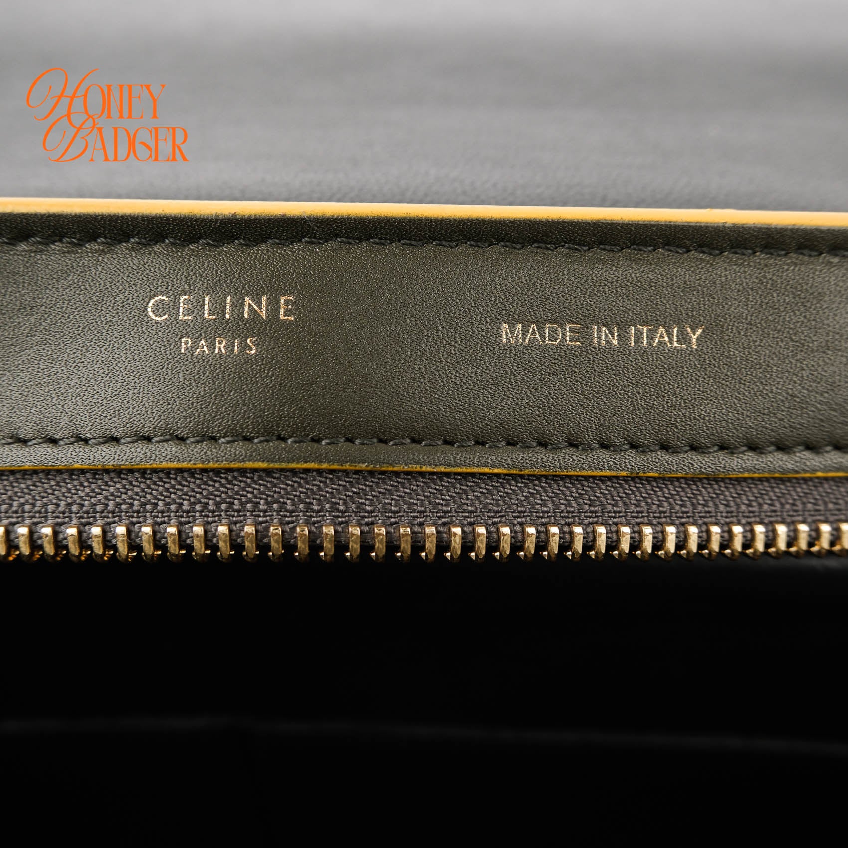 Celine Trapeze Medium Bag Rare Philo-Era Tricolor Olive Yellow Black 2WAY