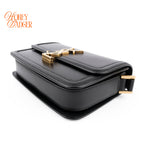 Saint Laurent Solferino Small Satchel Bag Black Box Leather Gold Hardware 651264