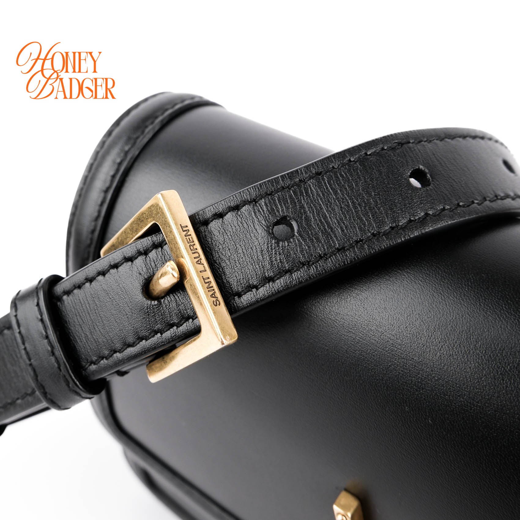 Saint Laurent Solferino Small Satchel Bag Black Box Leather Gold Hardware 651264