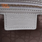 Dior Lady Dior Medium Cannage Leather 2WAY Handbag Pearl Gray
