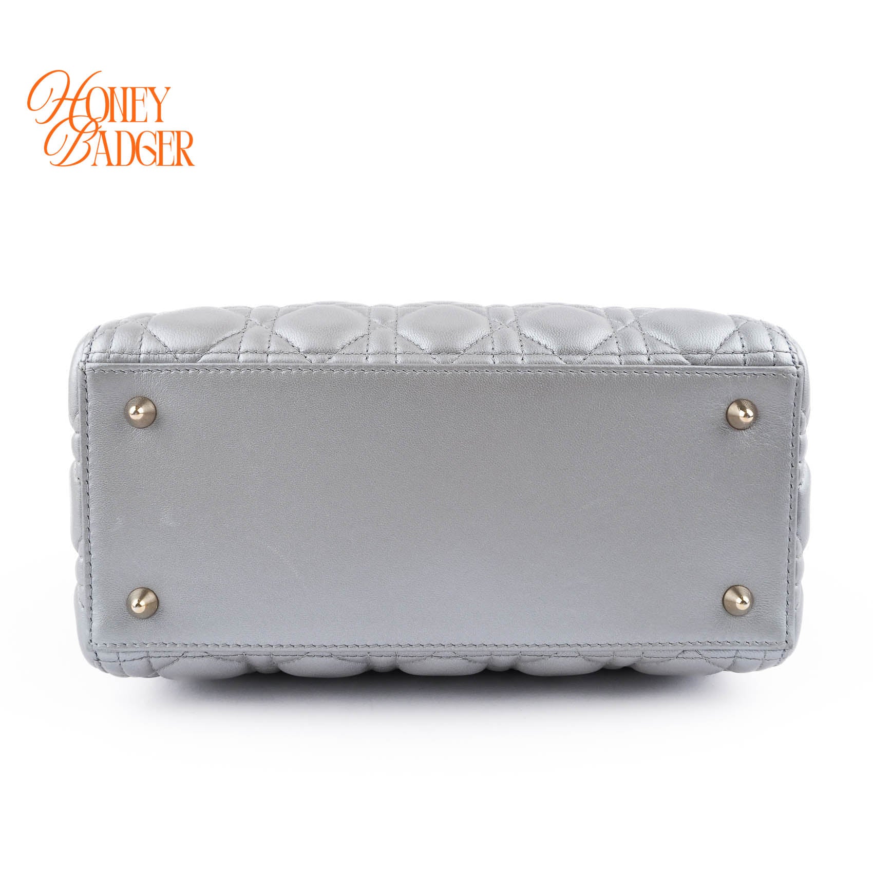 Dior Lady Dior Medium Cannage Leather 2WAY Handbag Pearl Gray