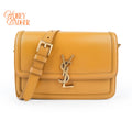 Saint Laurent Solferino Medium Satchel Bag Yellow Smooth Box Leather Gold Hardware 634305