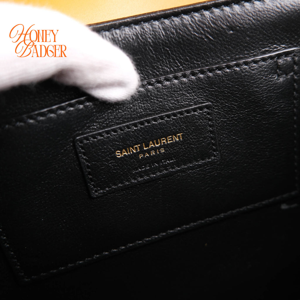 Saint Laurent Solferino Medium Satchel Bag Yellow Smooth Box Leather Gold Hardware 634305