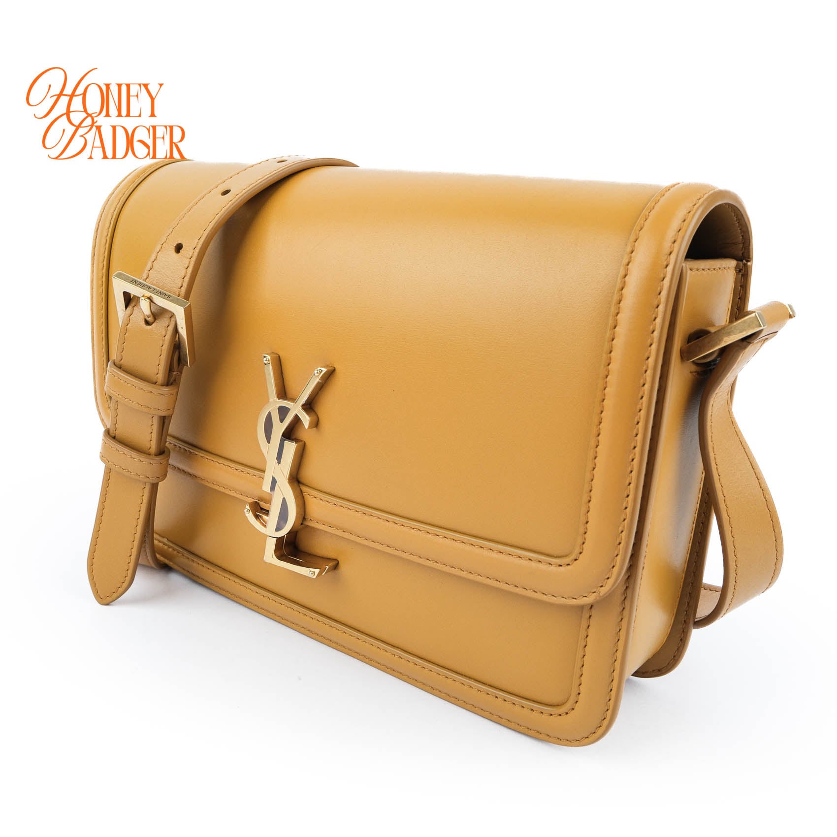 Saint Laurent Solferino Medium Satchel Bag Yellow Smooth Box Leather Gold Hardware 634305