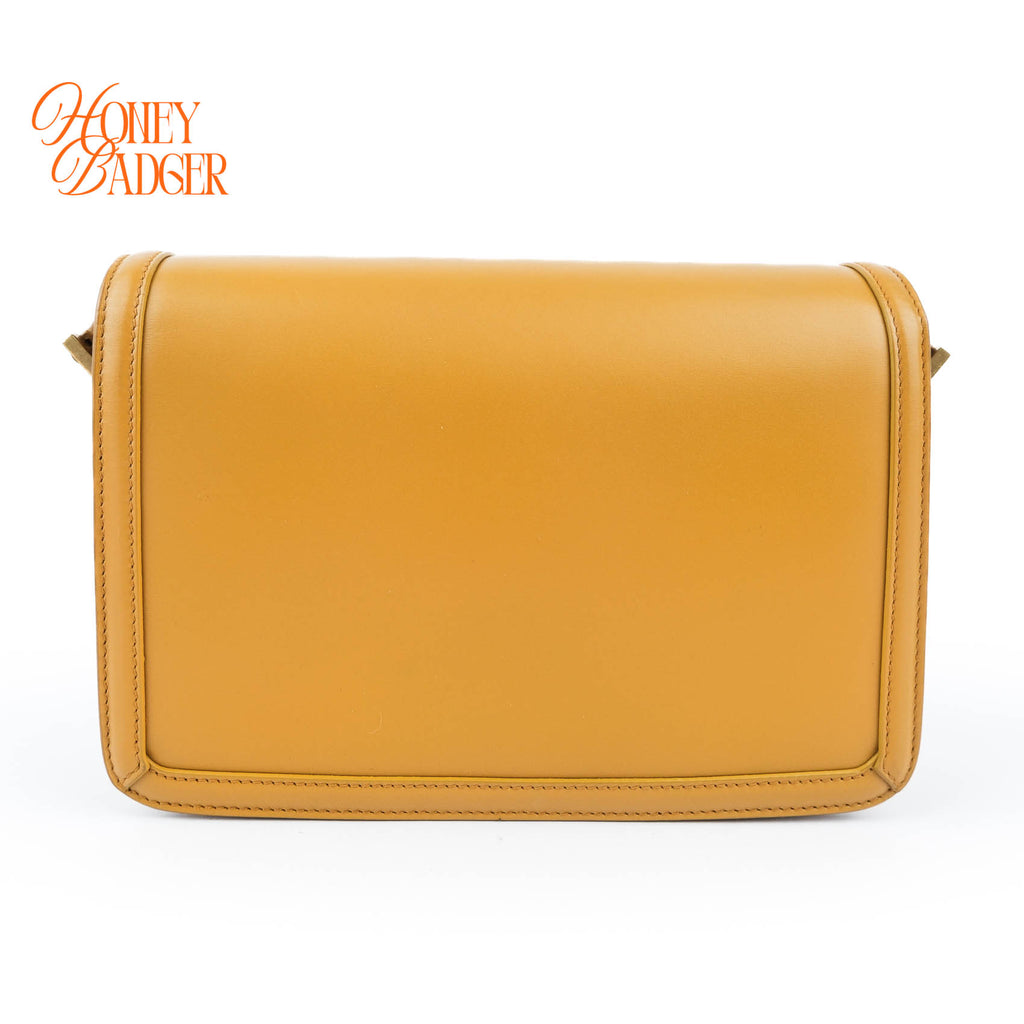 Saint Laurent Solferino Medium Satchel Bag Yellow Smooth Box Leather Gold Hardware 634305