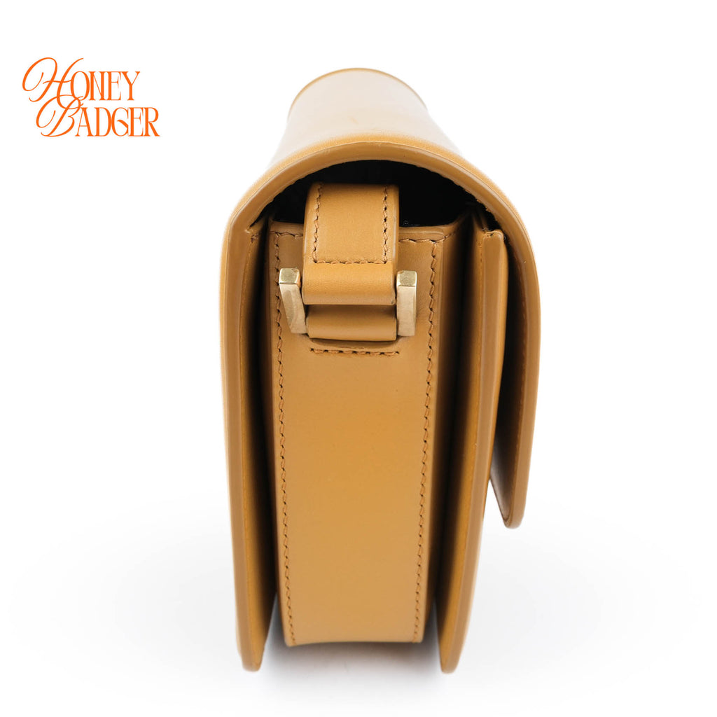 Saint Laurent Solferino Medium Satchel Bag Yellow Smooth Box Leather Gold Hardware 634305