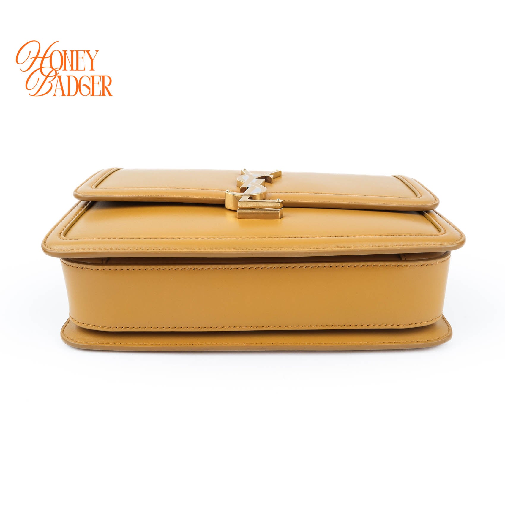 Saint Laurent Solferino Medium Satchel Bag Yellow Smooth Box Leather Gold Hardware 634305
