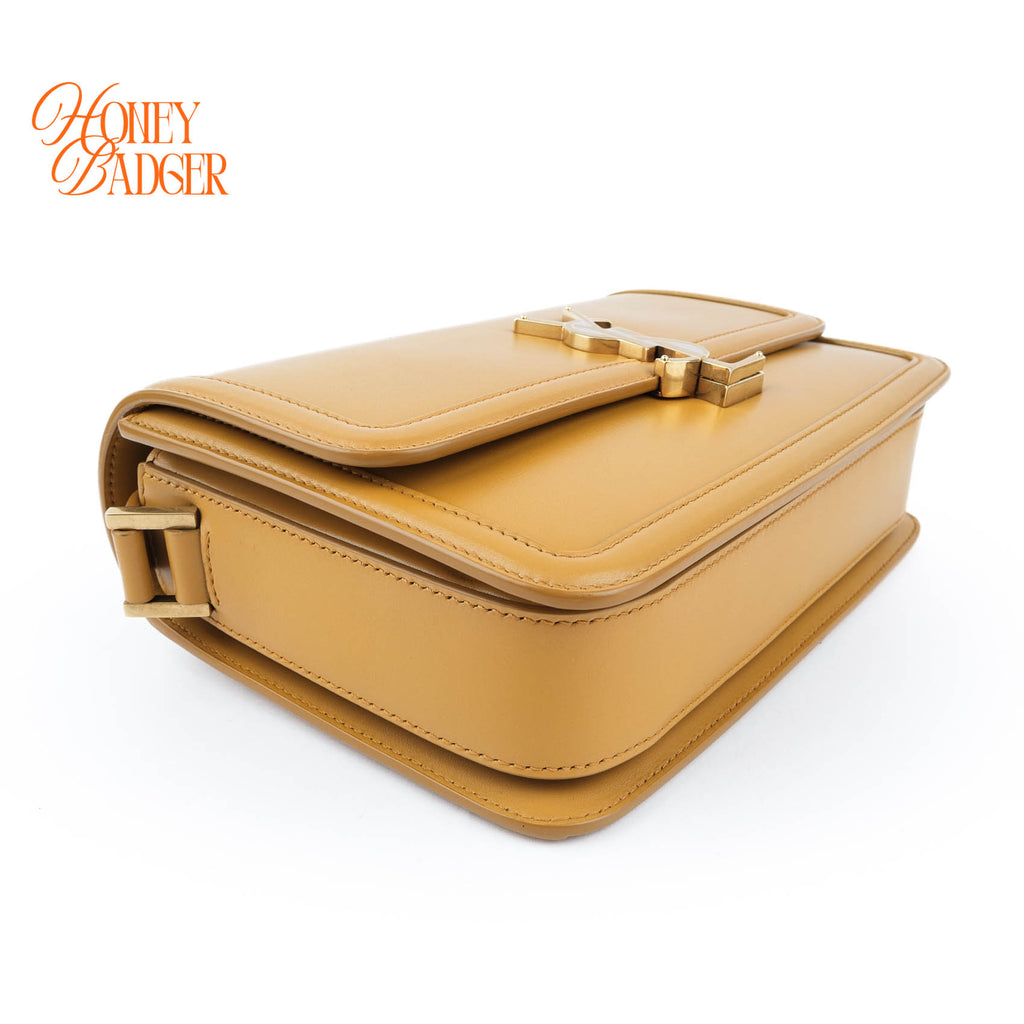 Saint Laurent Solferino Medium Satchel Bag Yellow Smooth Box Leather Gold Hardware 634305