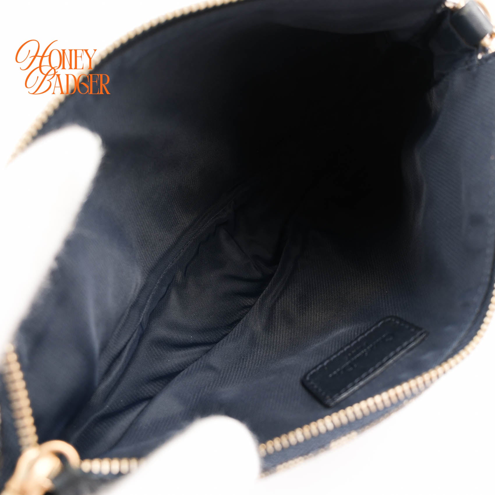 Christian Dior Vintage Saddle Pochette Mini Shoulder Bag Navy Blue Oblique Jacquard