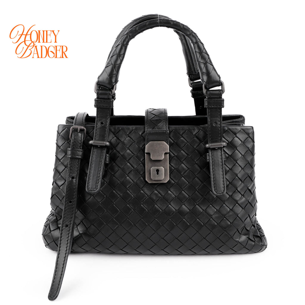Bottega Veneta Small Roma Intrecciato Tote Bag Black Nappa Leather 2WAY Discontinued