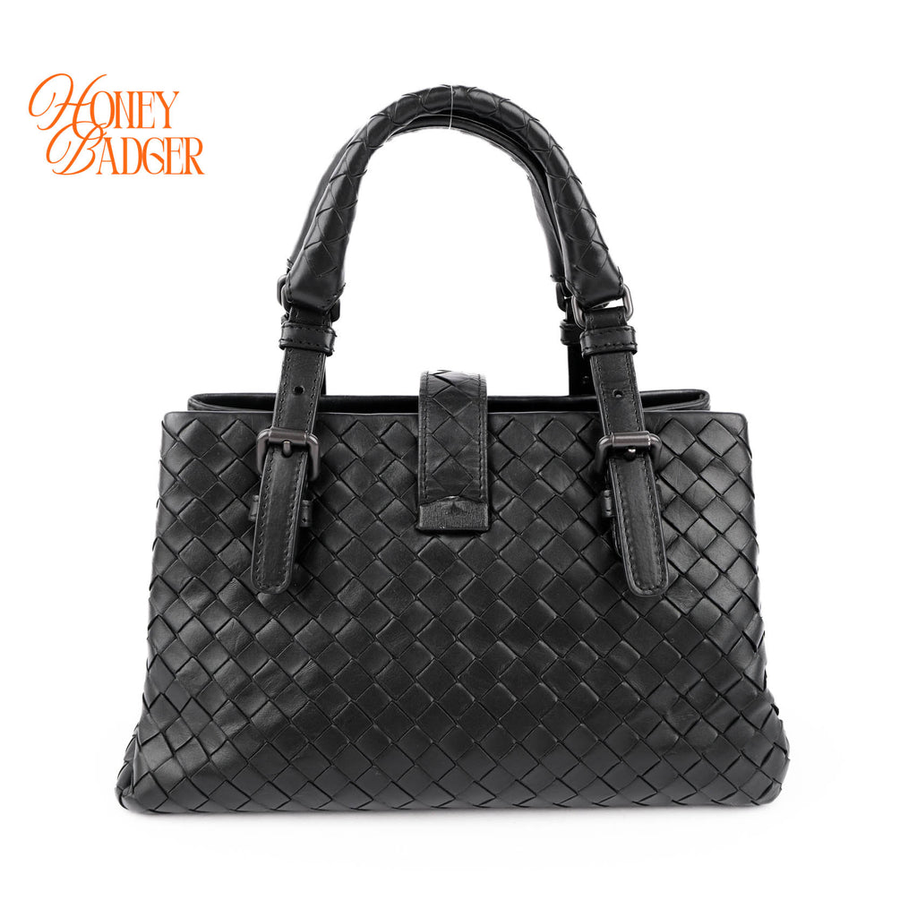 Bottega Veneta Small Roma Intrecciato Tote Bag Black Nappa Leather 2WAY Discontinued