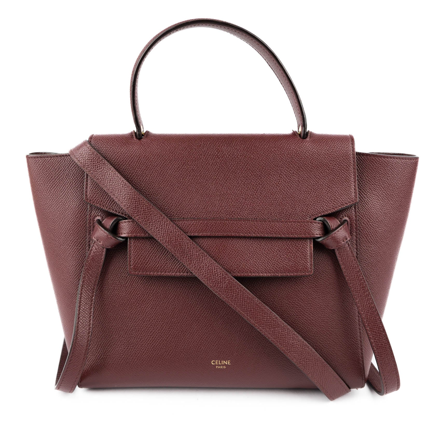 CELINE Micro Belt Bag in Grained Calfskin Burgundy