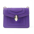 Bvlgari Serpenti Forever Chain Shoulder Bag Smooth Leather Purple Enamel Snakehead