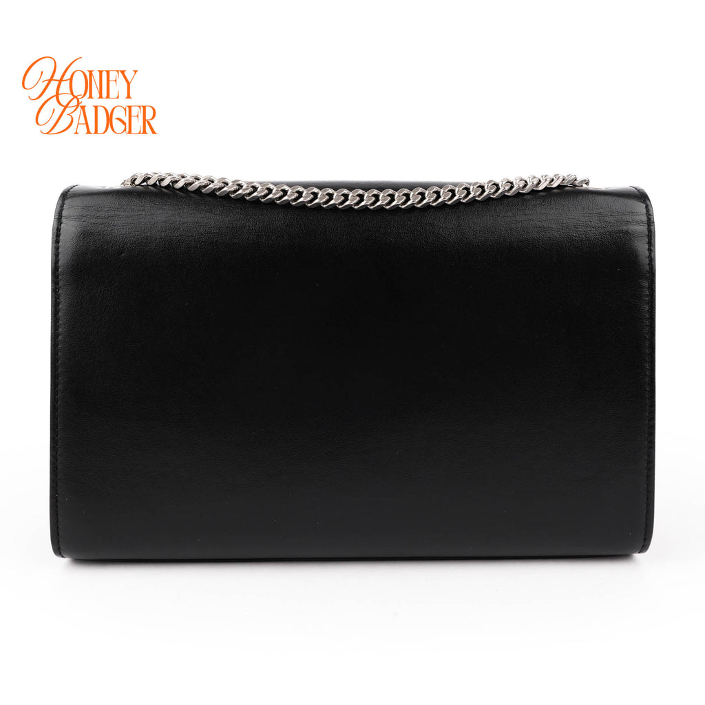 Saint Laurent Medium Kate Tassel Bag Rare Star Studs Black Leather Silver Hardware