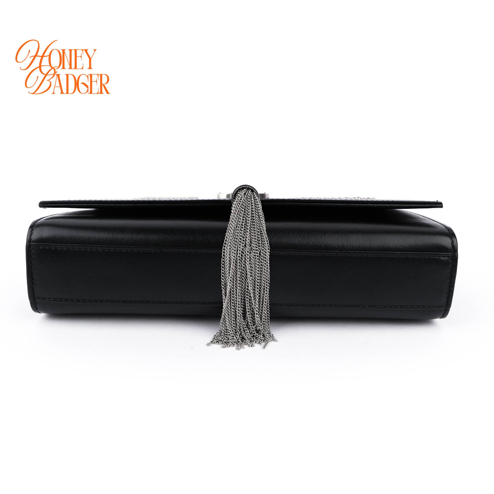 Saint Laurent Medium Kate Tassel Bag Rare Star Studs Black Leather Silver Hardware