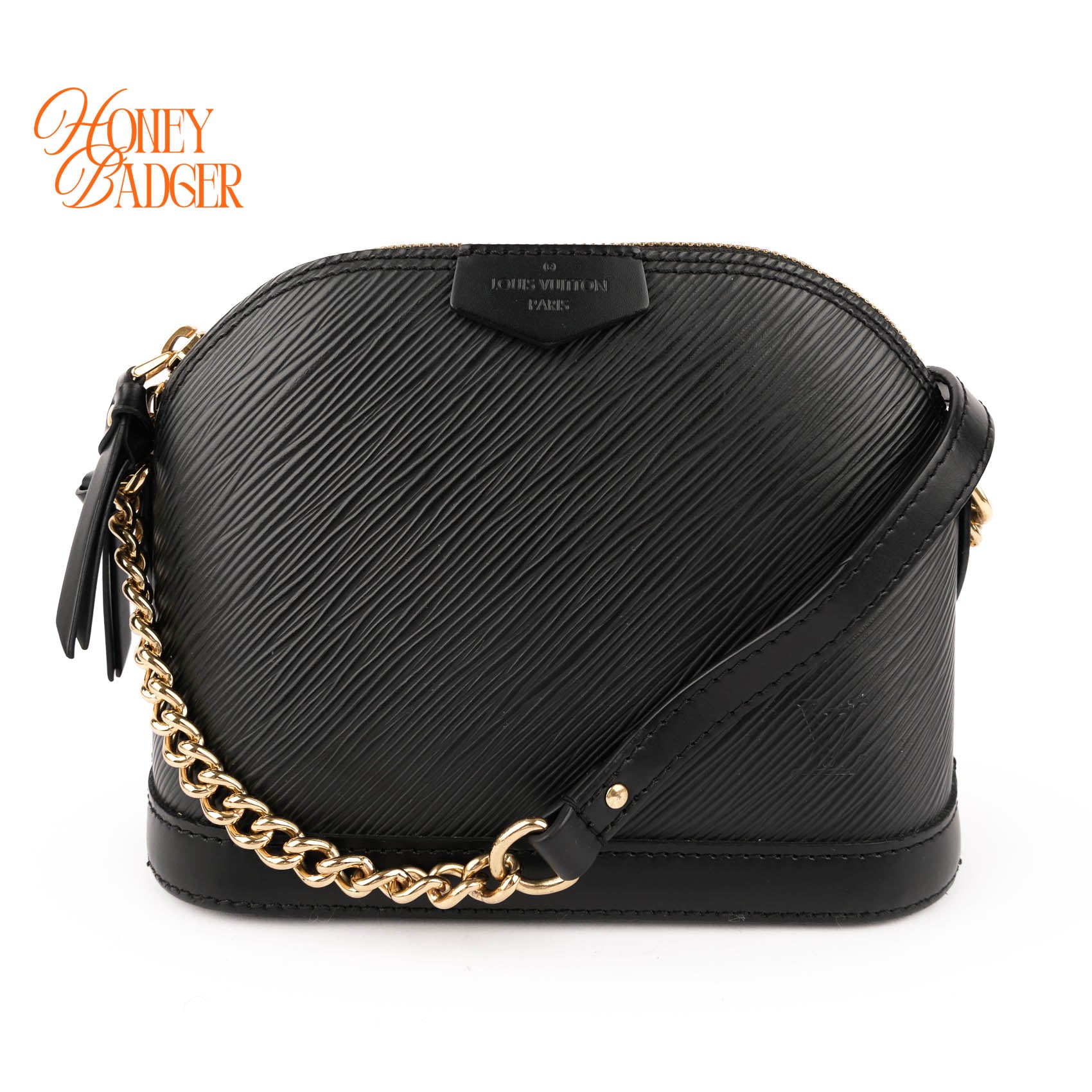 Louis Vuitton Epi Alma Mini Chain Shoulder Bag Black