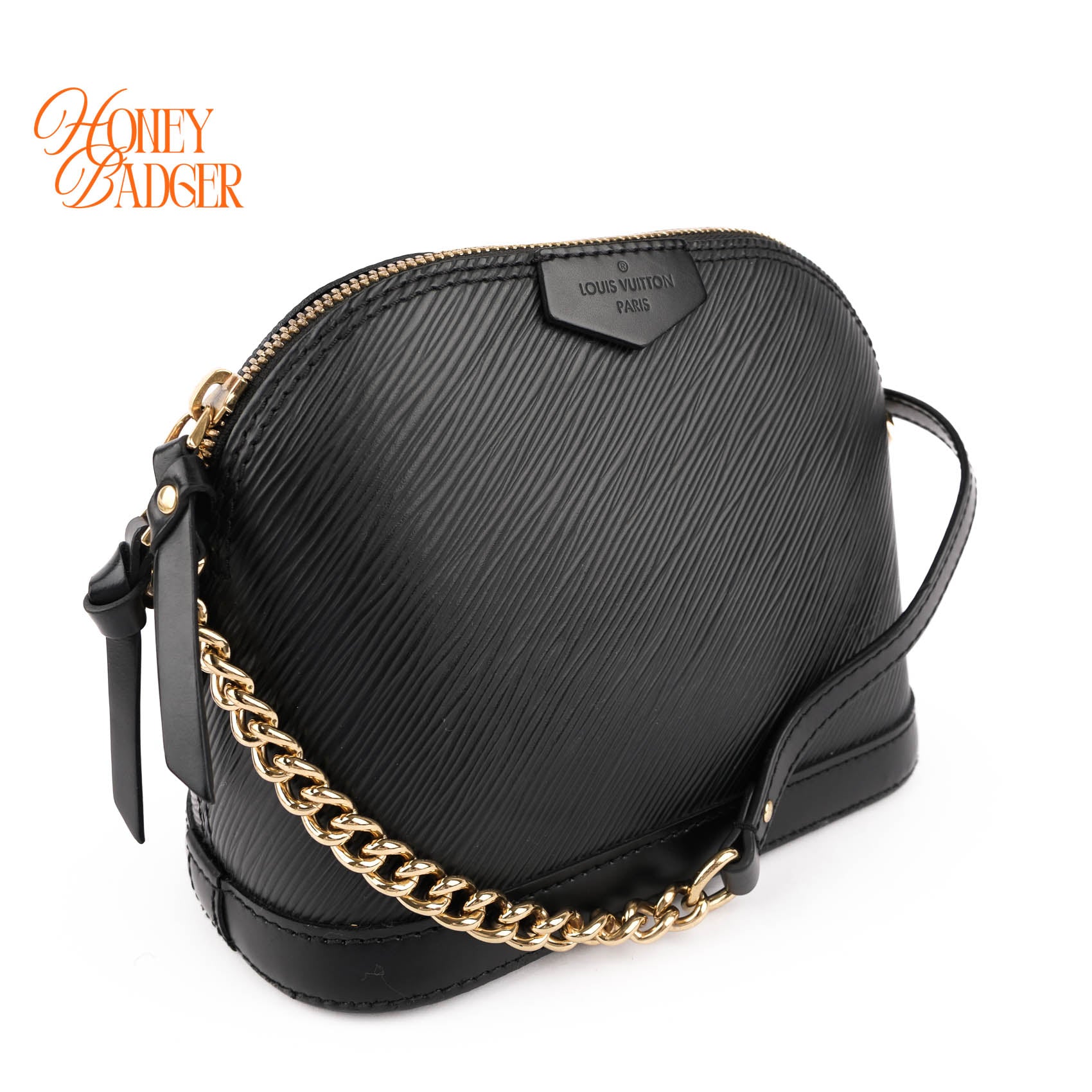 Louis Vuitton Epi Alma Mini Chain Shoulder Bag Black