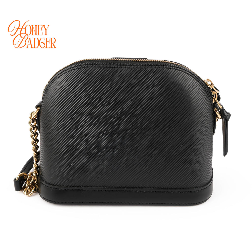 Louis Vuitton Epi Alma Mini Chain Shoulder Bag Black