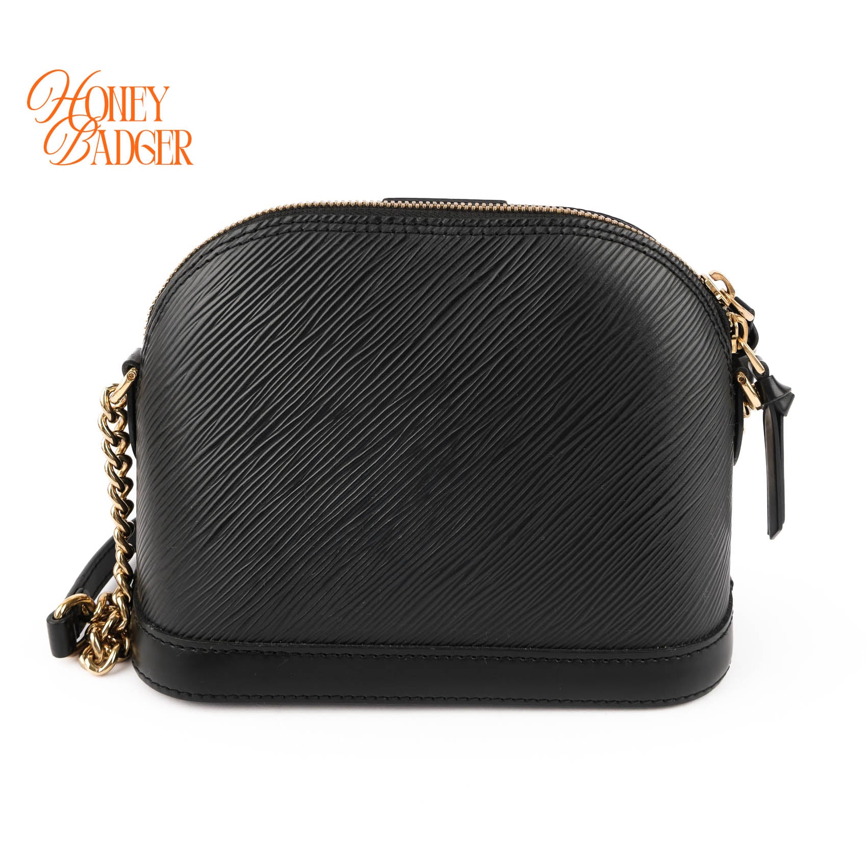 Louis Vuitton Epi Alma Mini Chain Shoulder Bag Black