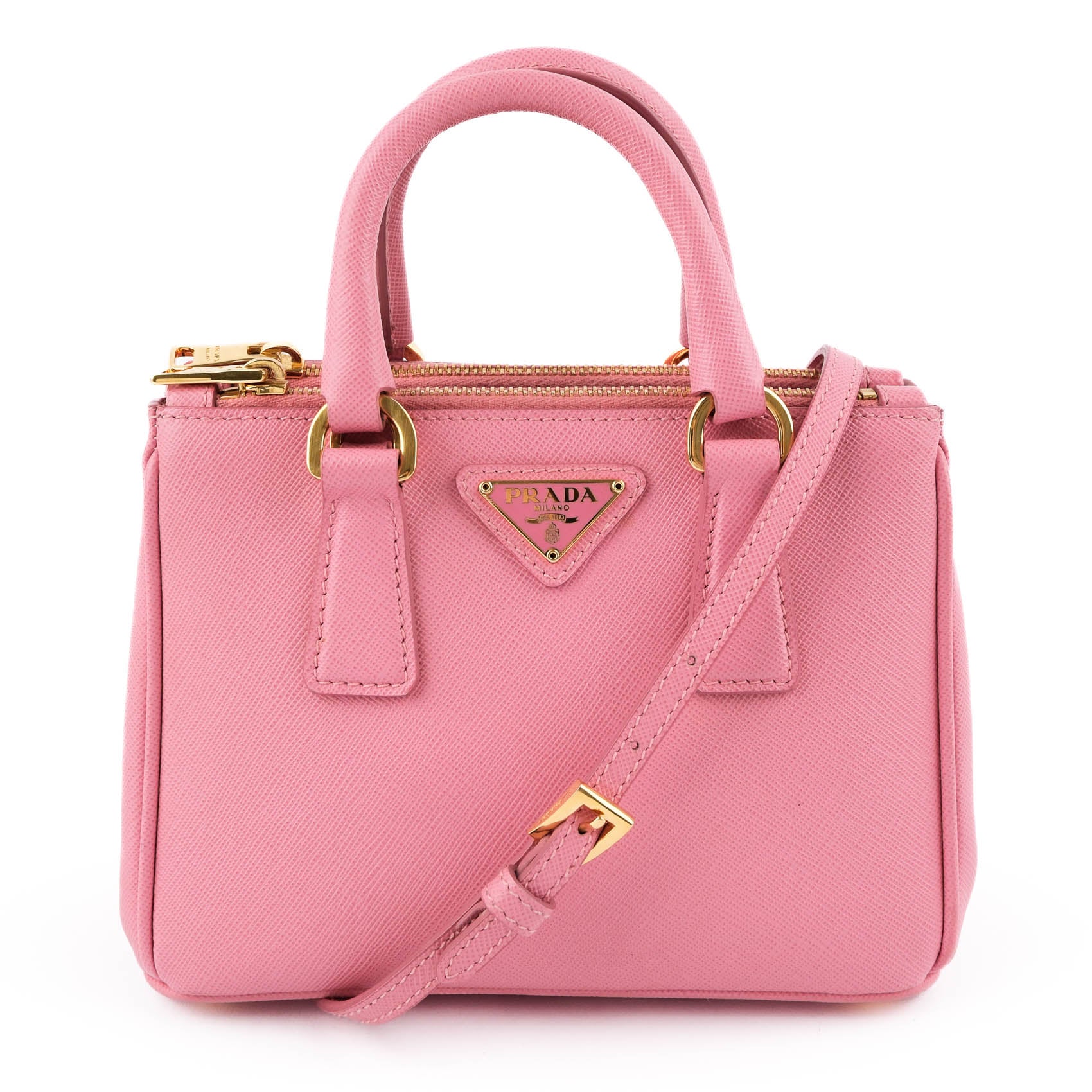Prada Saffiano Lux Leather 2-Way Handbag - Pink